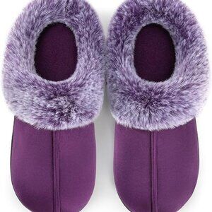 Women's Moccasins Faux Fur Trim Memory Foam Slippers(BRAND NEW)